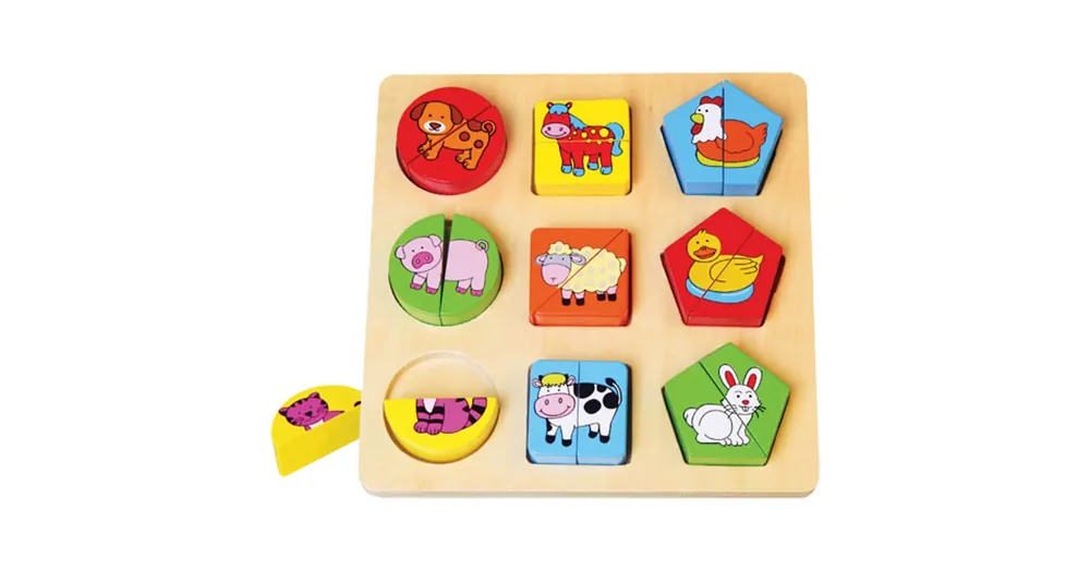Háziállatos felező formakirakó 2 darabos puzzle Szezonális akció